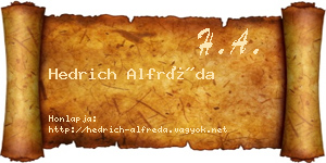 Hedrich Alfréda névjegykártya